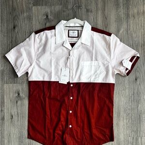 Two-Tone Red and White Men's Shirt